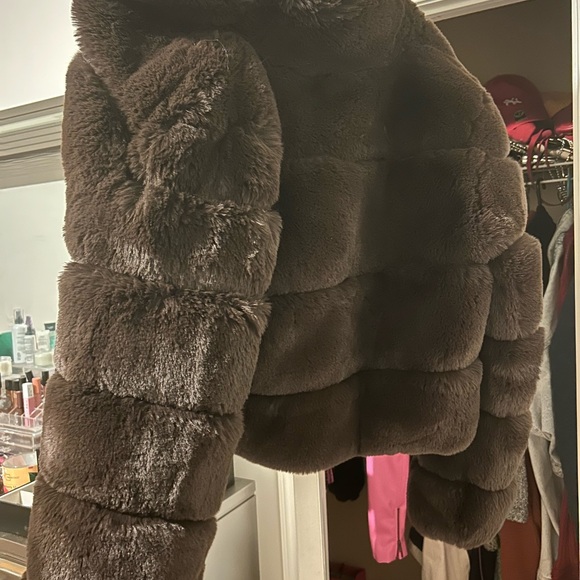 Zara Brown Teddy Jacket - Picture 3 of 3